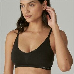 Lucky Brand V-neck Adjustable Strap Padded Bra Black Size Medium